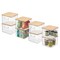 mDesign Plastic Kitchen Storage Box - Bamboo Lid, Handles